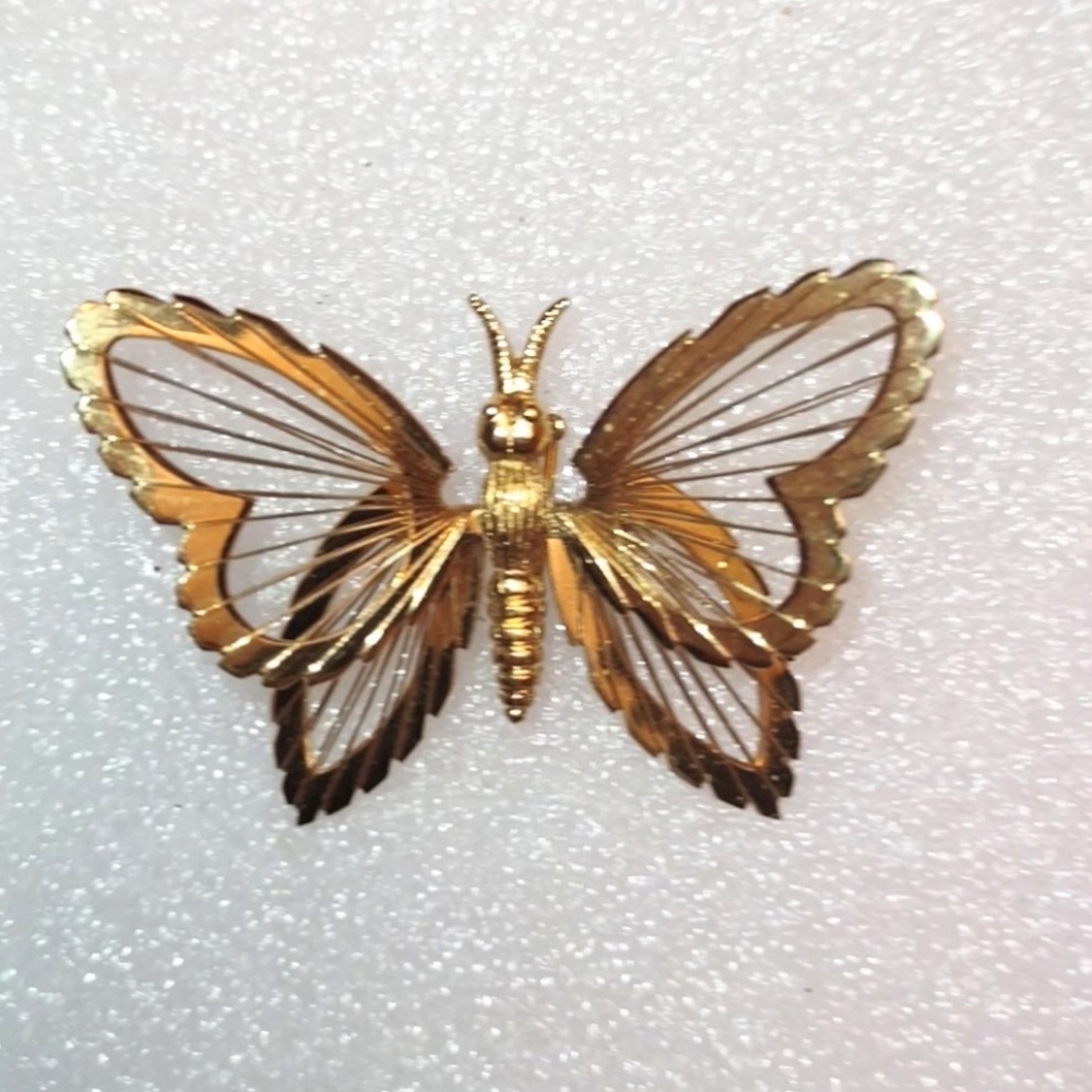 Signed Vintage Monet Butterfly Brooch